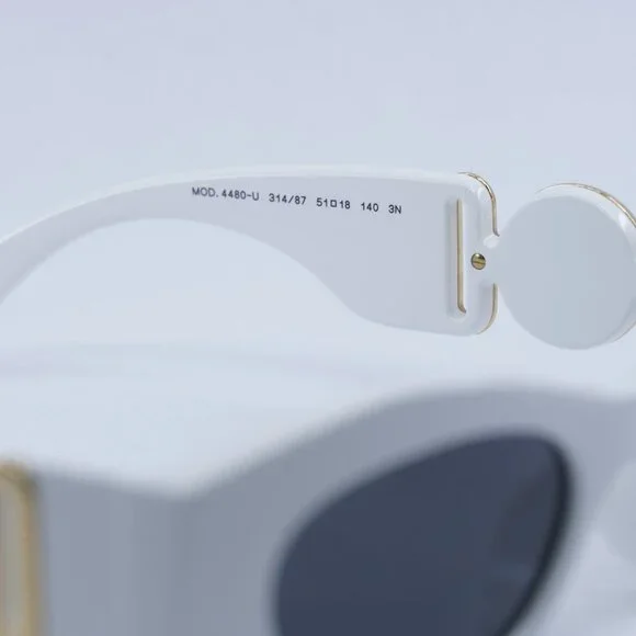 ?️ New Versace VE4480U 314/87 Sunglasses - White Frame, Dark Grey Lenses ?️ New Versace VE4480U 314/87 Sunglasses - White Frame  main image 3